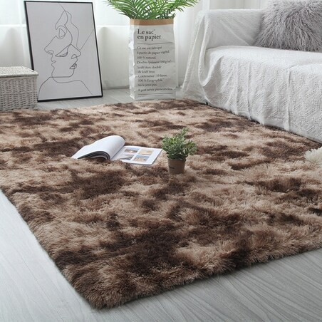 Dywan brązowy pluszowy mięciutki rabbit shaggy włochacz 150x100 cm xl gruby