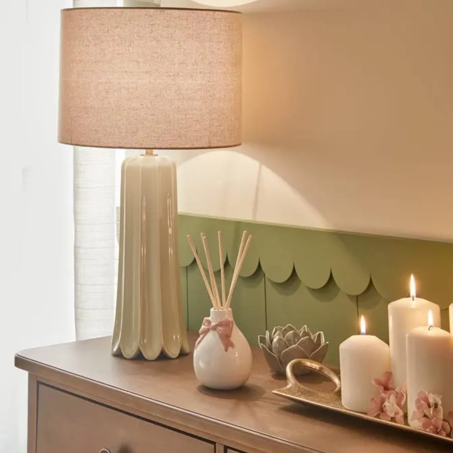Lampa stołowa ceramiczna, miętowa, Vinny, 55 cm