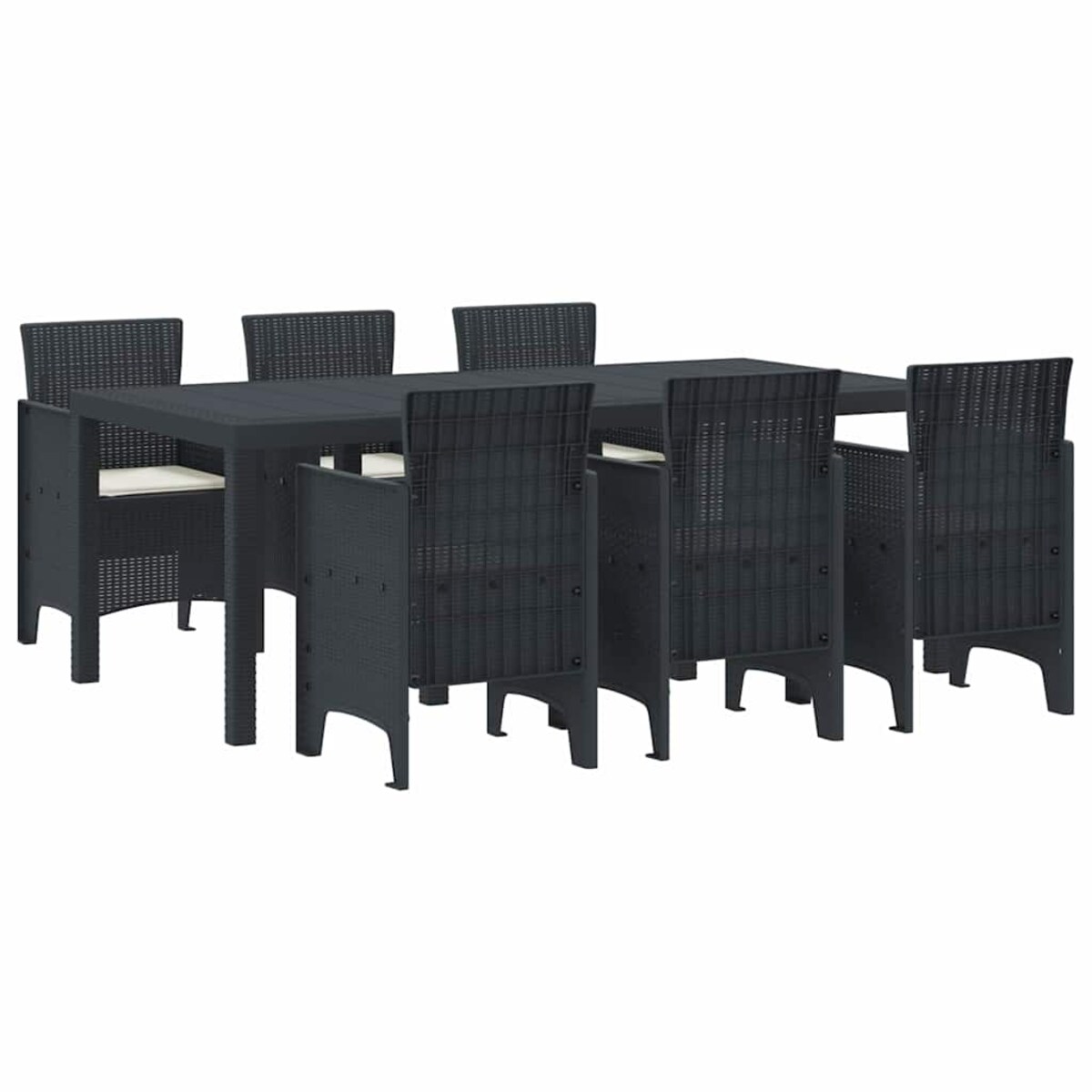 vidaXL Zestaw do jadalni w ogrodzie 7 pcs Antracyt Rattan Polt