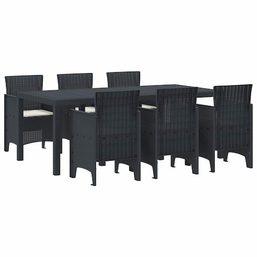 vidaXL Zestaw do jadalni w ogrodzie 7 pcs Antracyt Rattan Polt