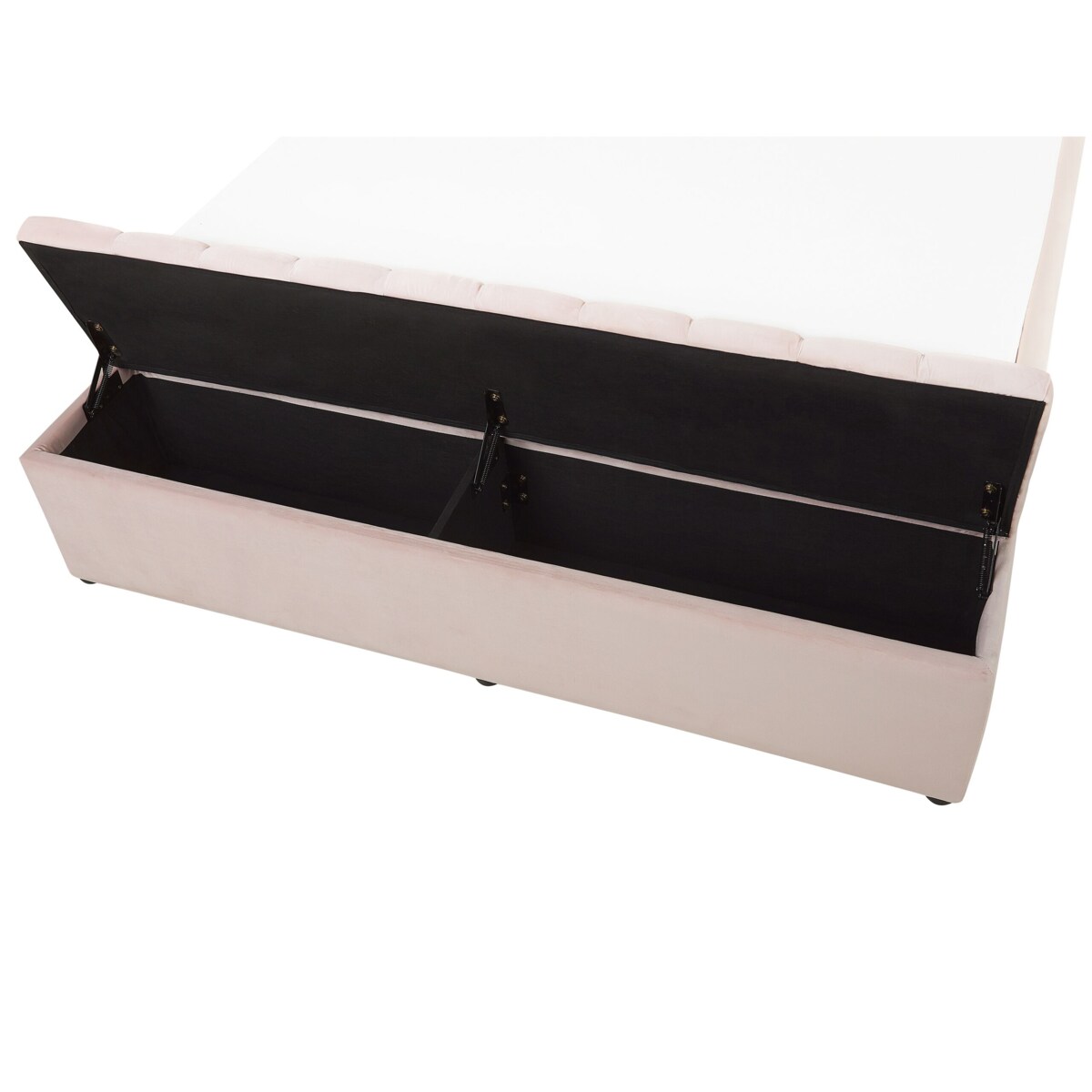 Łóżko welurowe z ławką 160 x 200 cm pastelowy róż NOYERS