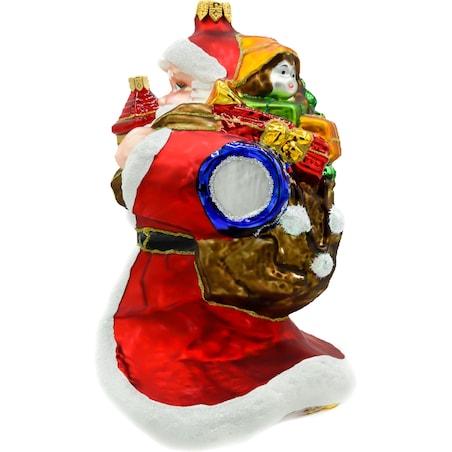 Bombka choinkowa - Święty Mikołaj z lampionem