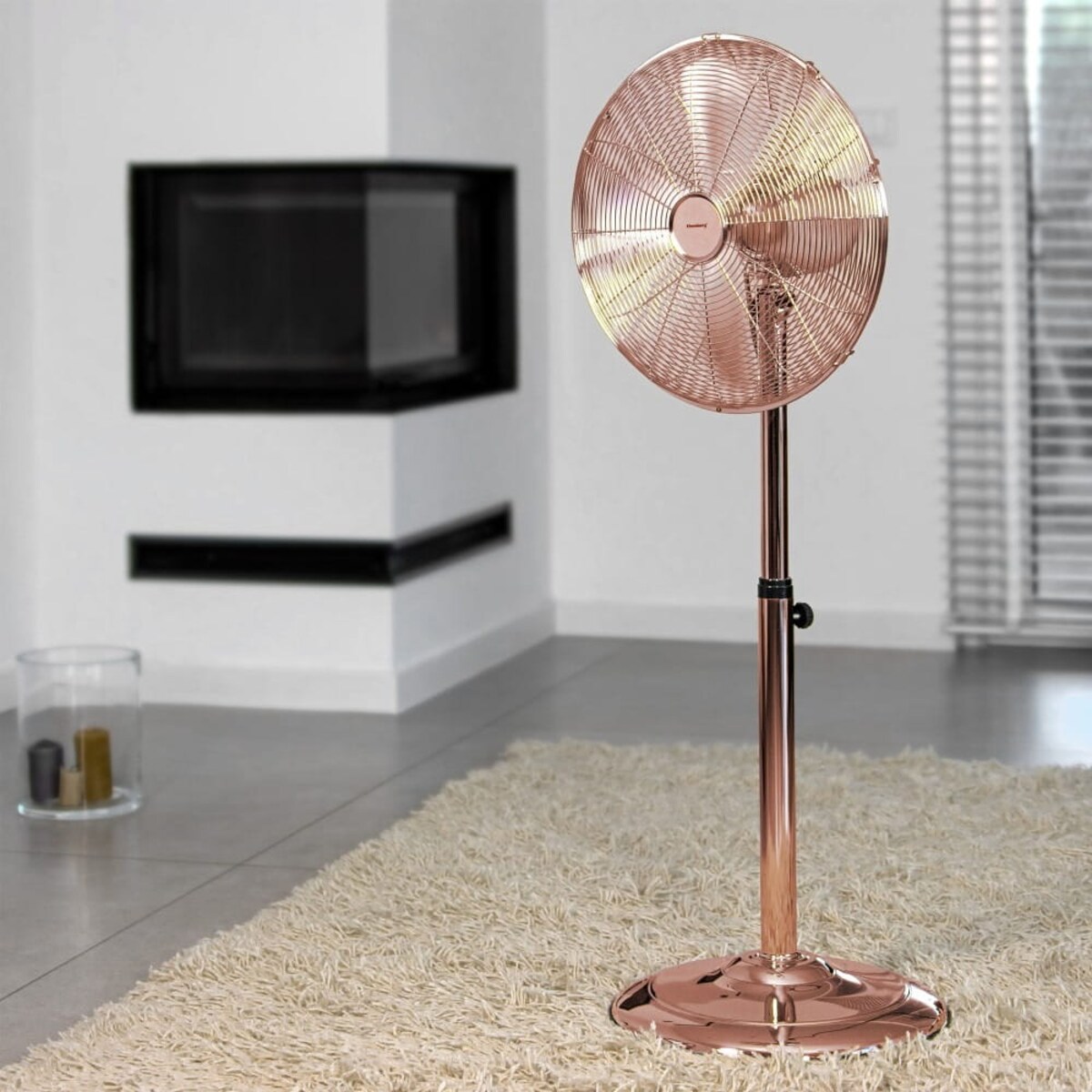 Wentylator stojący podłogowy 40cm 50W metalowy Rose Gold KLAUSBERG