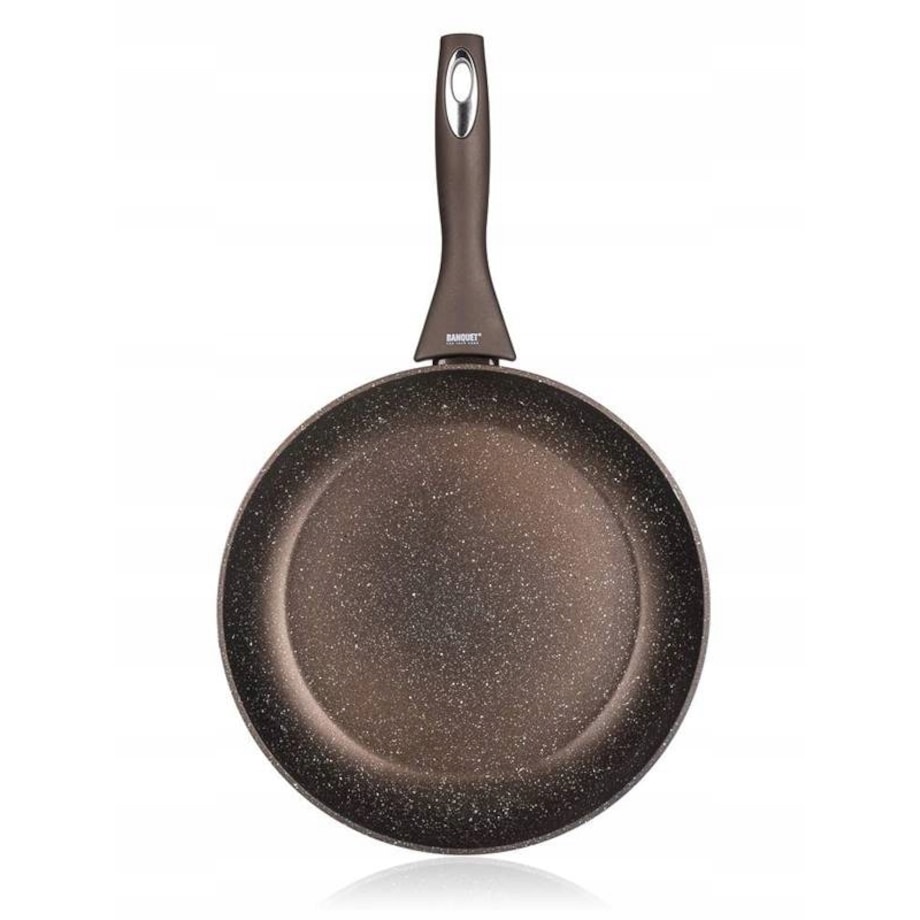 PATELNIA KUCHENNA do smażenia jedzenia obiad 28 cm GRANITE BROWN banquet