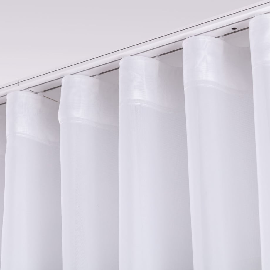 Firana na taśmie wave 300x265 biały