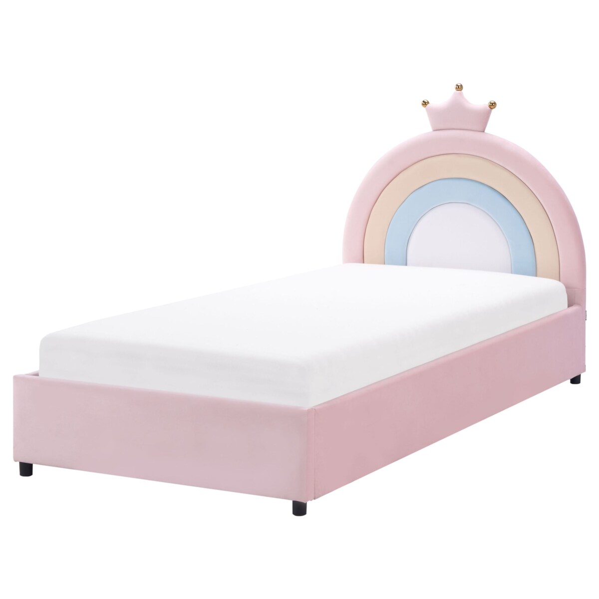 Łóżko Welur GRISETOT 90 x 200 cm Z miejscem do przechowywania Różowy