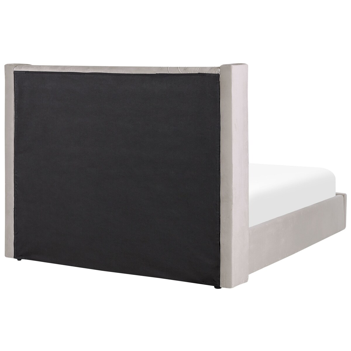 Łóżko z pojemnikiem welurowe 140 x 200 cm jasnoszare LUBBON