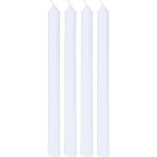 Świece stożkowe, 4 sztuki, białe