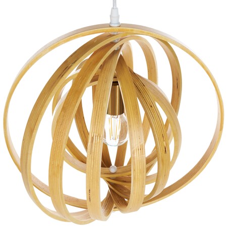 Lampa wisząca MURRELL Drewno topolowe Jasnobrązowy