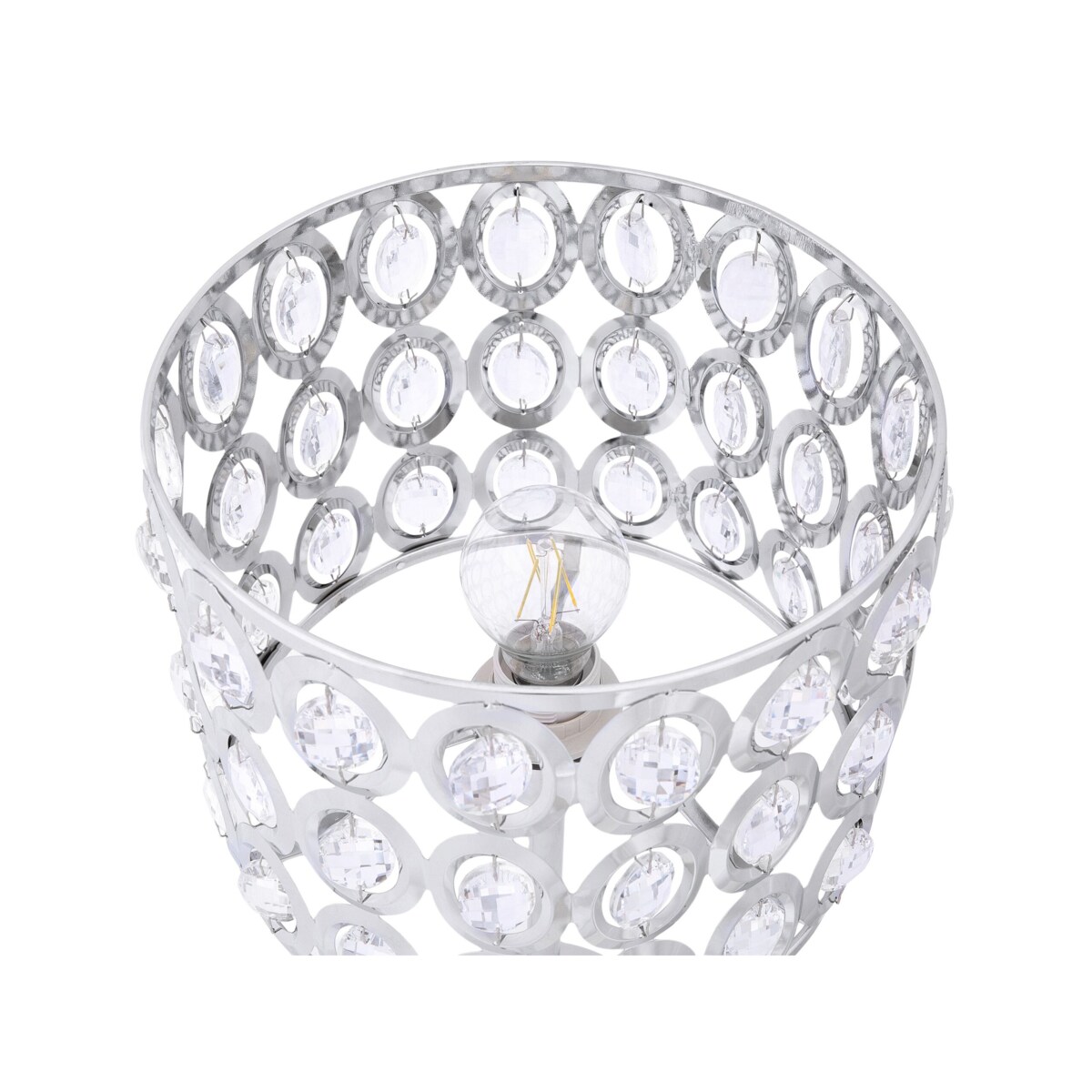 Lampa stołowa metalowa srebrna TENNA