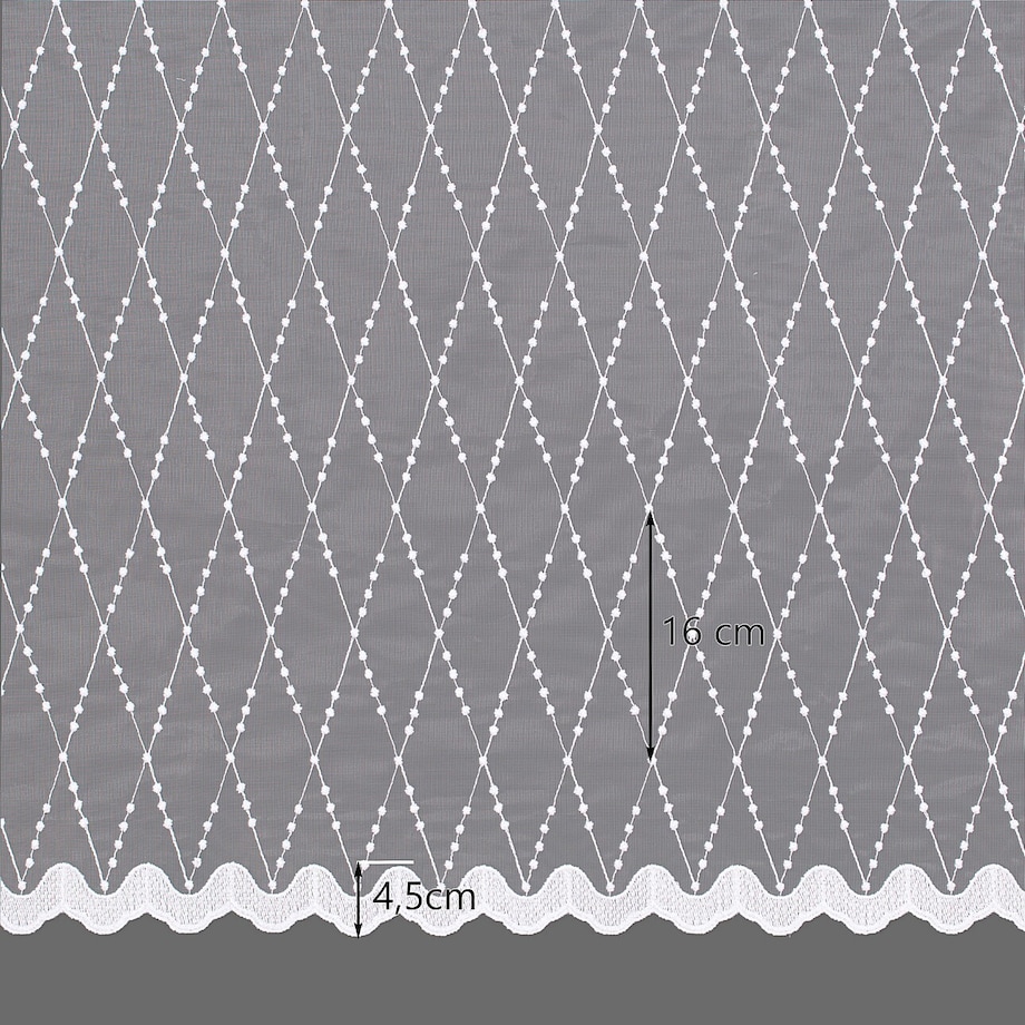 Firana na taśmie 300x245 biały ze wzorem