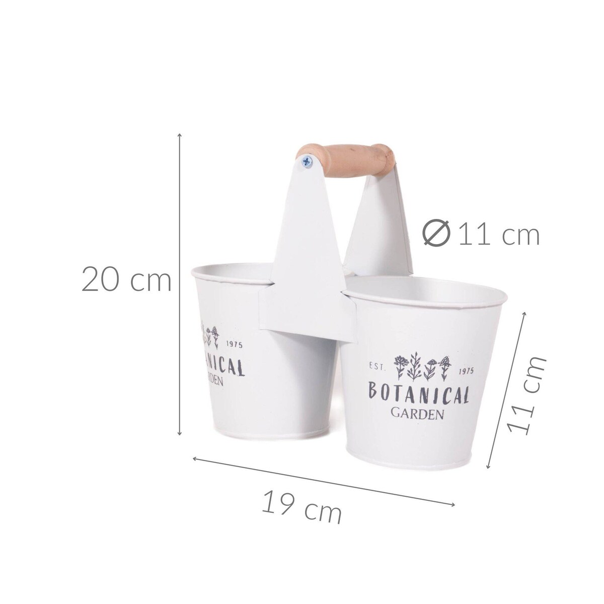 Doniczki na zioła do kuchni BOTANICAL, drewniany uchwyt