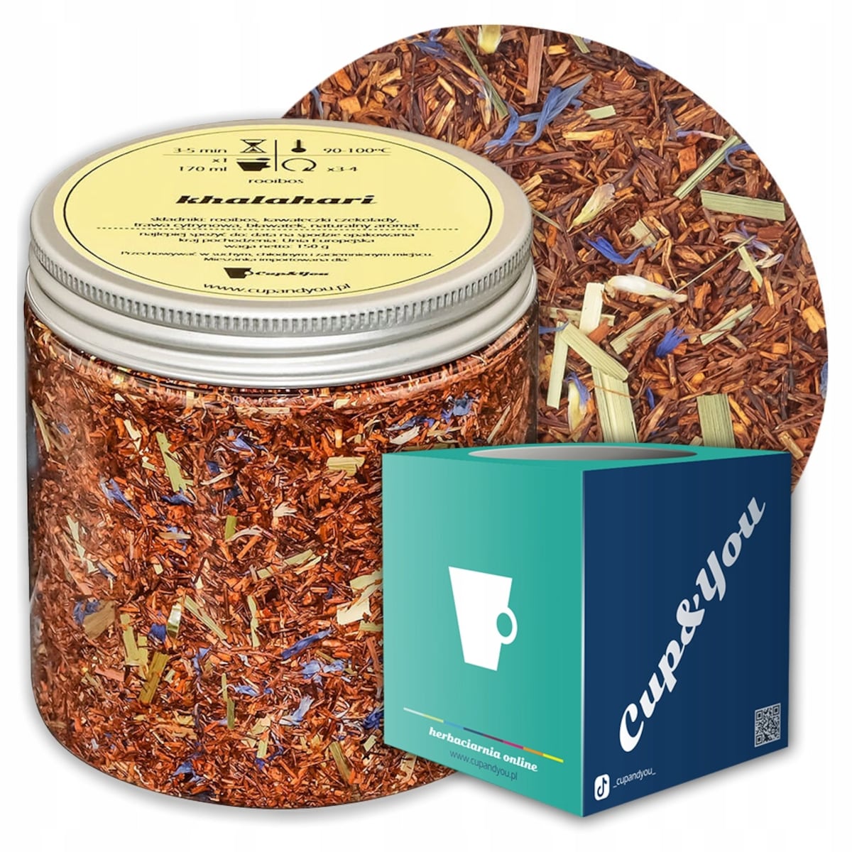 Herbata rooibos z czerwonokrzewu KHALAHARI o naturalnie cytrusowym smaku - herbata liściasta sypana mieszanka napar susz - gotowa na prezent upominek