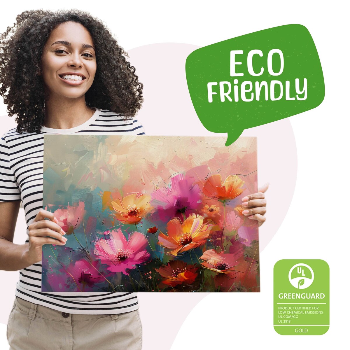 Obraz Na Płótnie Do Salonu Kolorowe Kwiaty Polne Akwarele Natura 70x50cm