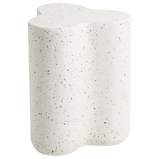Stolik pomocniczy TELLARO 32 cm 37 cm Efekt lastryko Złamana biel