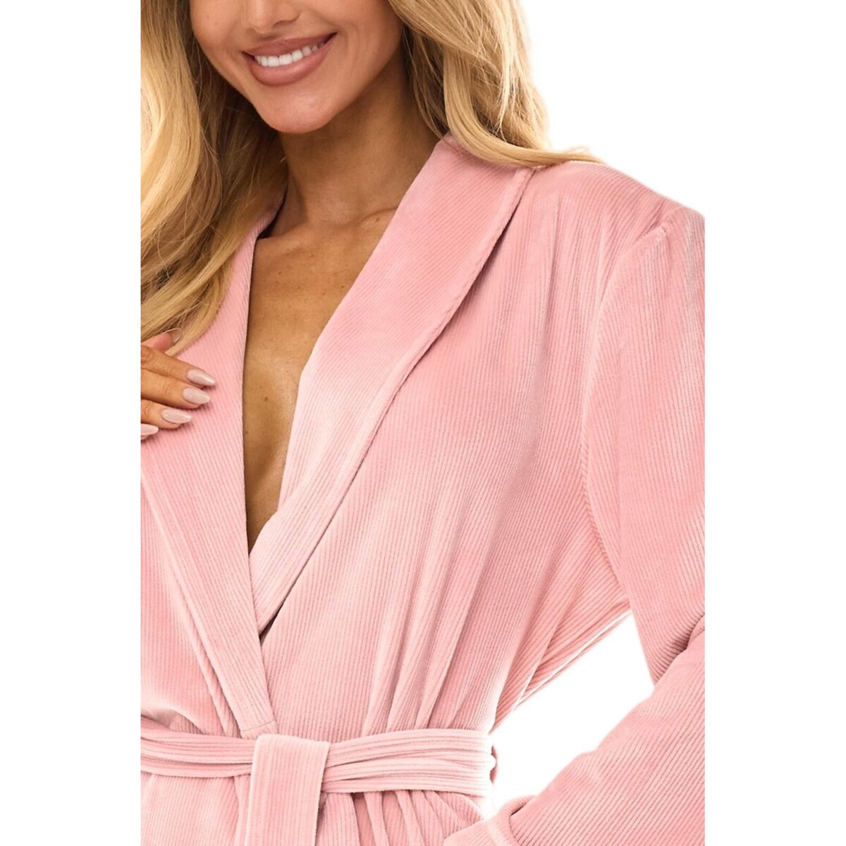 Szlafrok Aura 2510 Pudrowy Róż Pudrowy Róż, XL