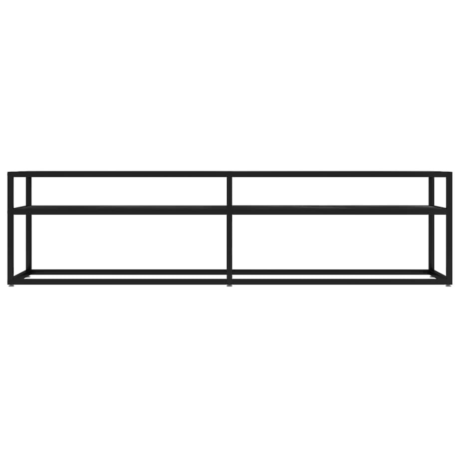 vidaXL Szafka pod TV, czarny marmur, 160x40x40,5 cm, szkło hartowane