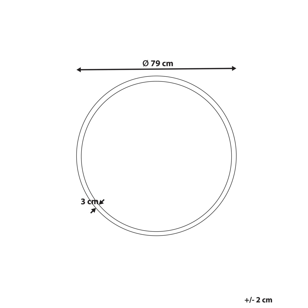 Okrągłe lustro ścienne LED ø 79 cm srebrne DEAUVILLE