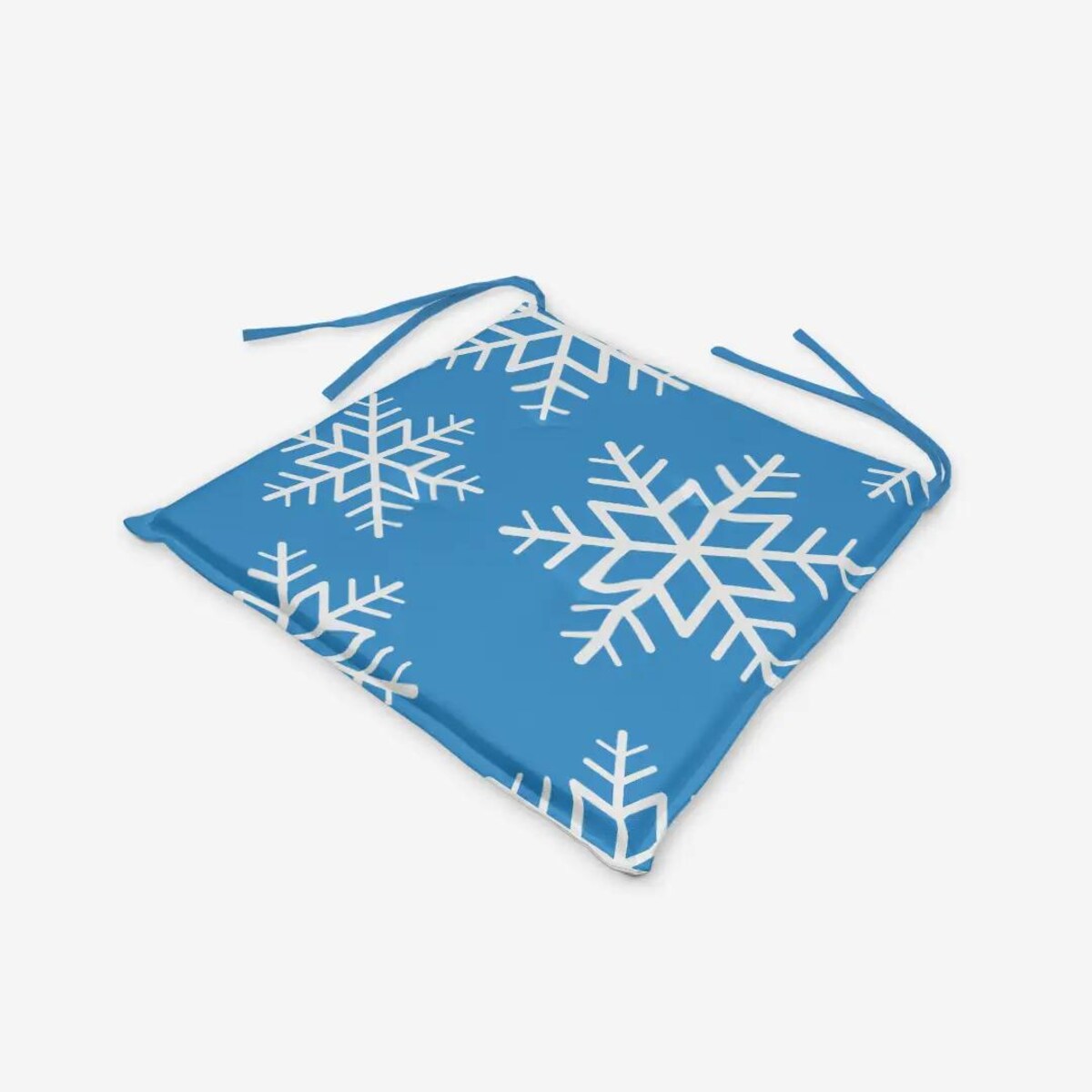 Poduszka świąteczna na krzesło - Niebieska śnieżynka