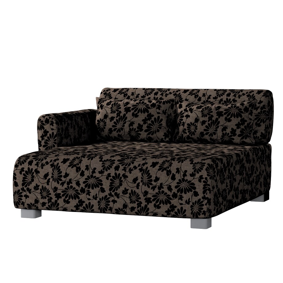 Pokrowiec na fotel Mysinge, czarne kwiaty na brązowym tle, fotel Mysinge, Living II