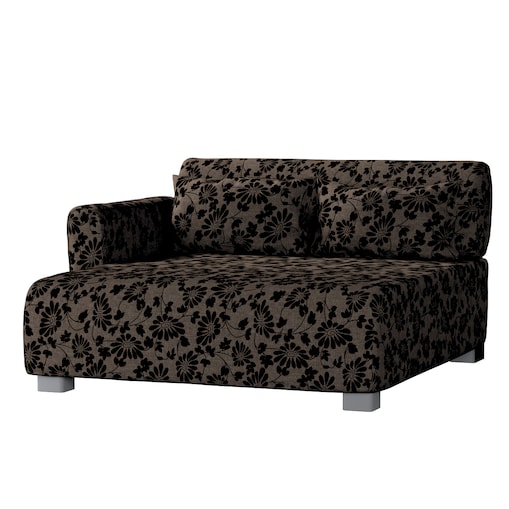 Pokrowiec na fotel Mysinge, czarne kwiaty na brązowym tle, fotel Mysinge, Living II