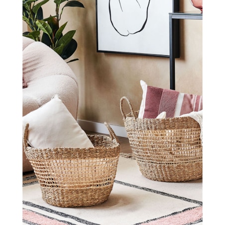 Zestaw 2 koszy z trawy morskiej naturalny AROWANA