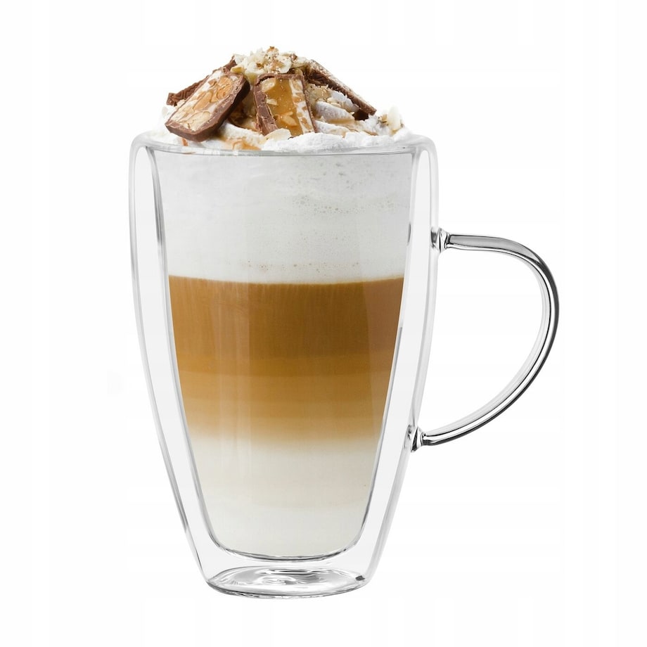 KUBEK SZKLANKA 2 x 280 ml PODWÓJNA ŚCIANKA termiczne szkło na kawę herbatę