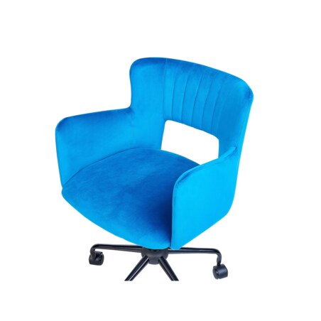 Krzesło biurowe regulowane welurowe niebieskie SANILAC