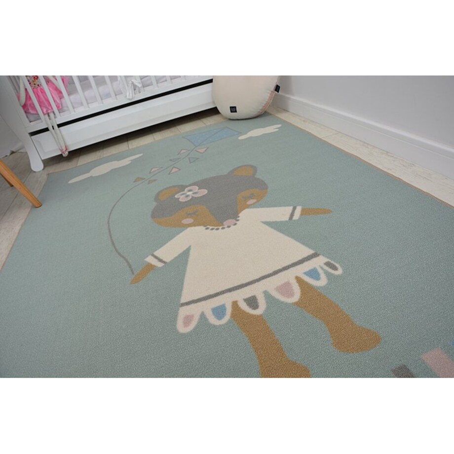 DYWAN dla dzieci LOKO Myszka zieleń 120x170 cm