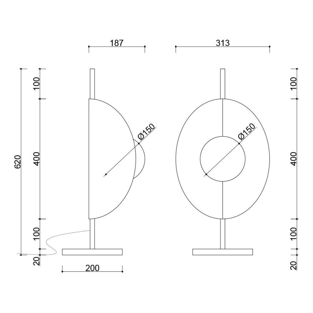 SALLO ST biała lampa stołowa