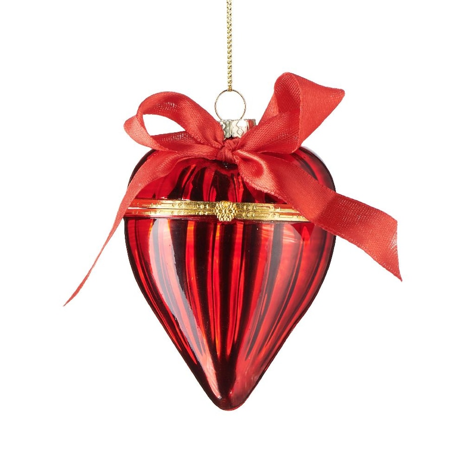 VILLA ITALIA Bombka szklana czerwona SERCE otwierana 8,5 cm