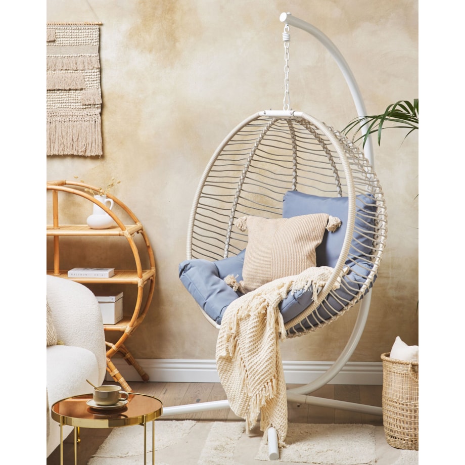 Fotel wiszący ze stojakiem biały ARCO