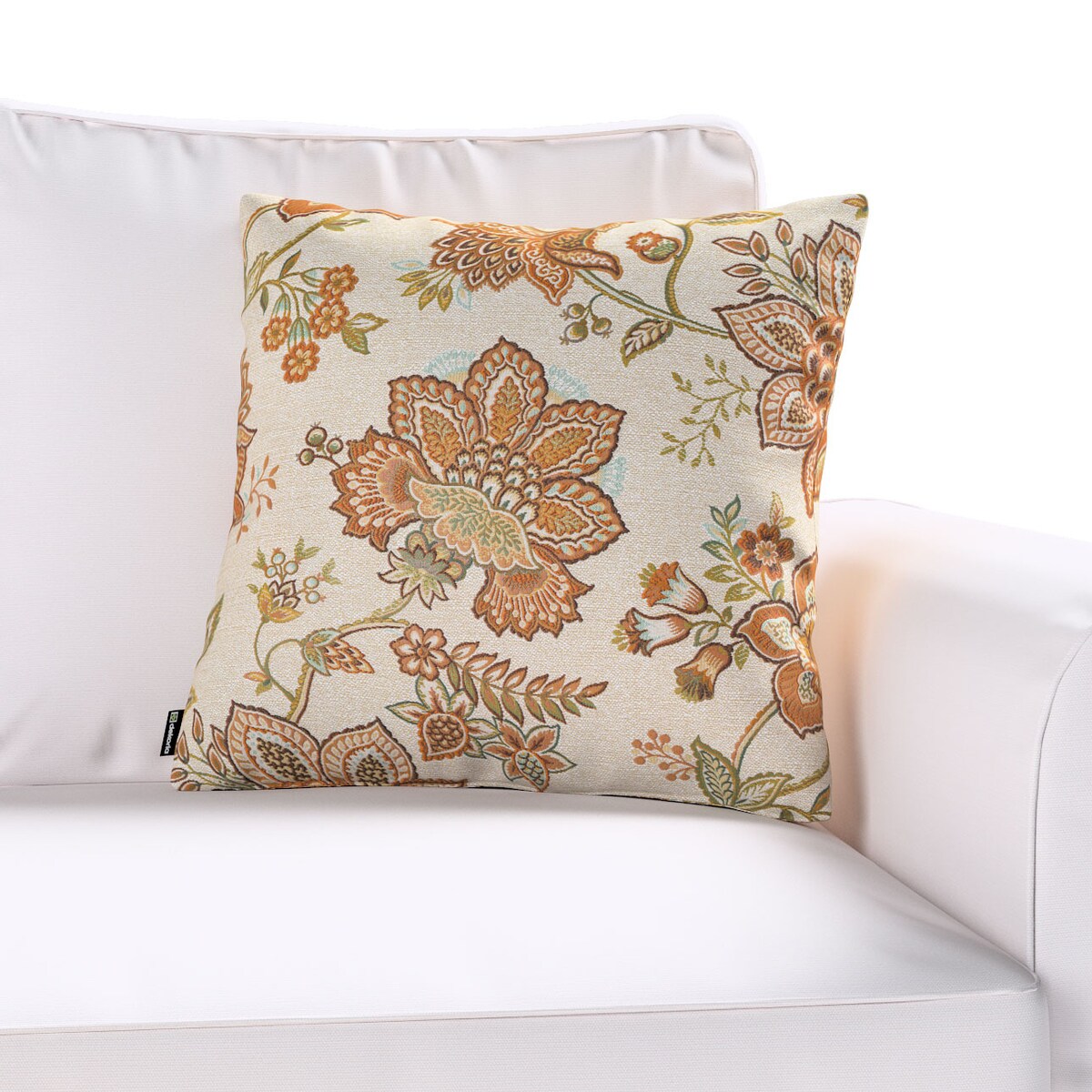 Poszewka Kinga na poduszkę 60x60 beżowe kwiaty