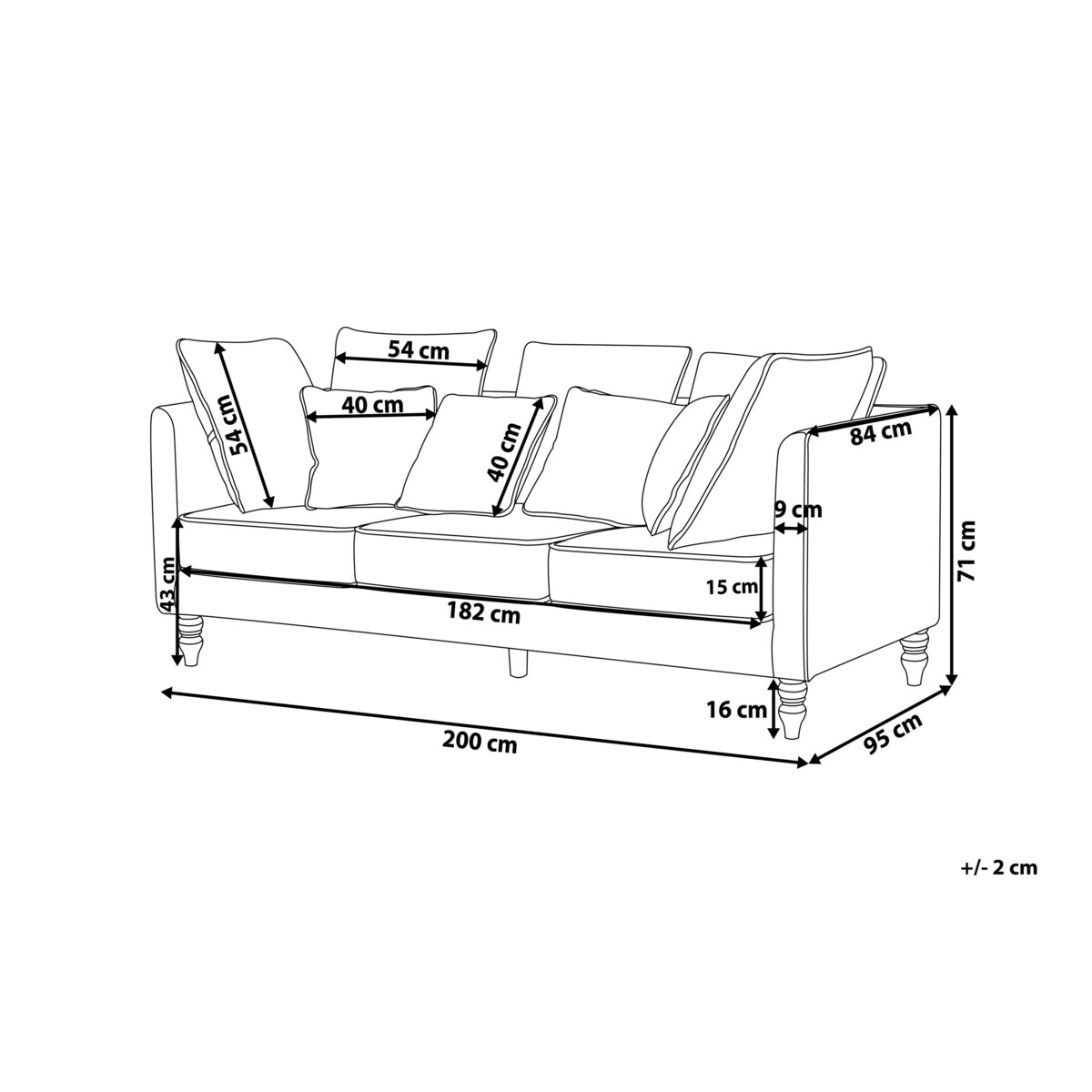 Sofa 3-osobowa welurowa szara FENSTAD