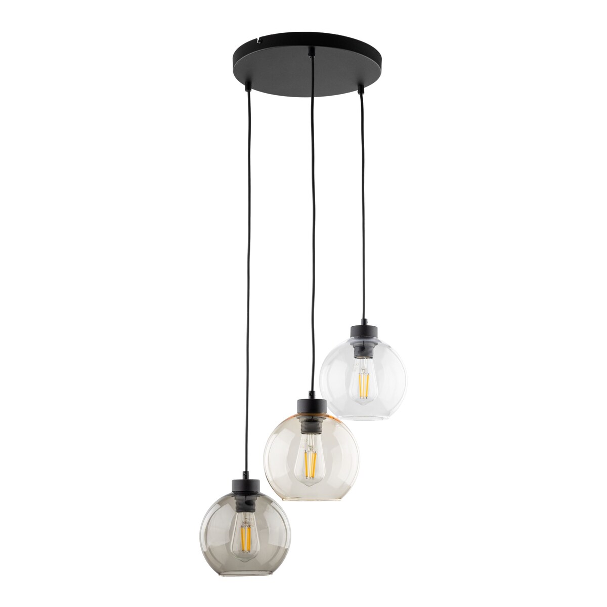 Okrągła lampa wisząca kaskada Cubus 2831 TK Lighting metalowa szklana