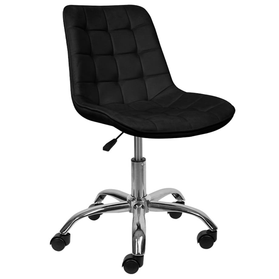 Fotel biurowy krzesło obrotowe regulowane welurowe czarne
