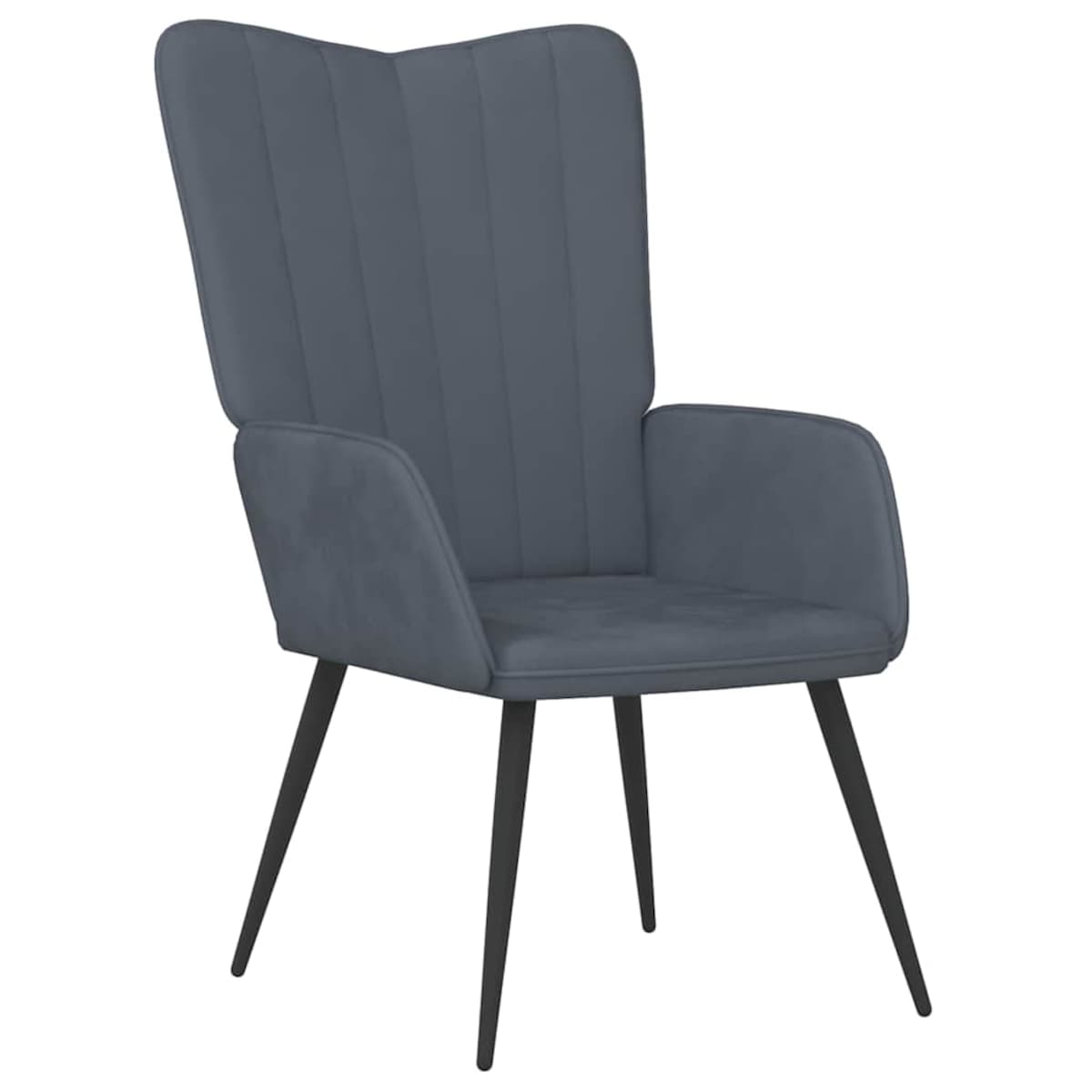 vidaXL Fotel, ciemnoszary, obity aksamitem