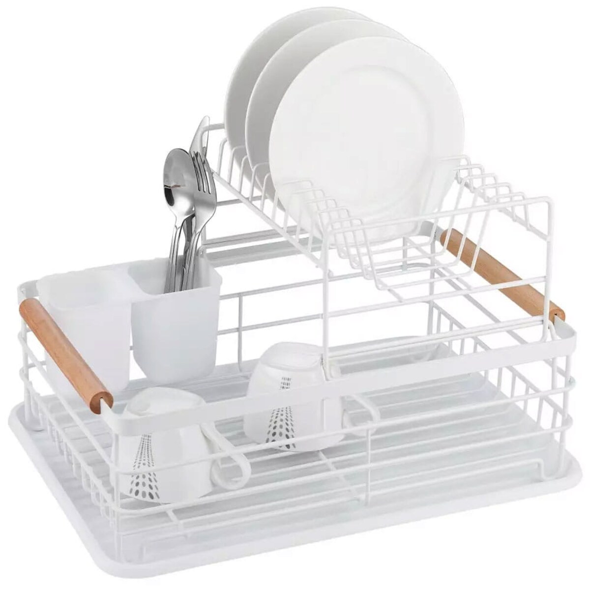 Suszarka do naczyń dwupoziomowa biała Ociekacz 43x32x27cm KINGHOFF