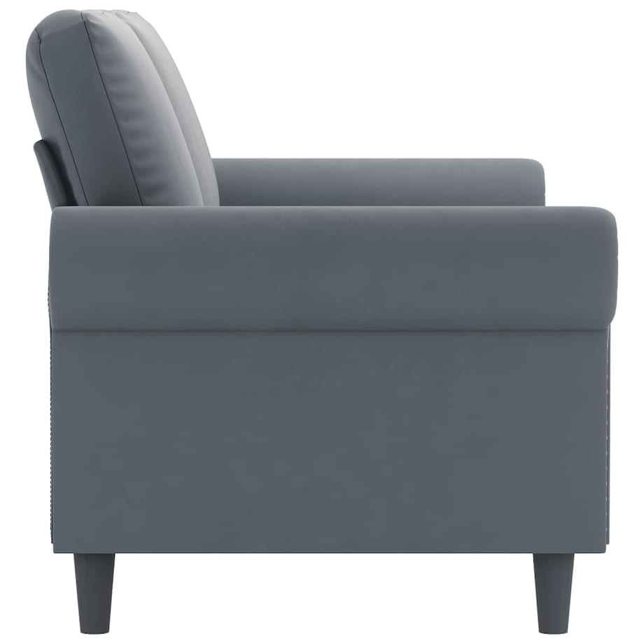 vidaXL Sofa 2-osobowa, ciemnoszary, 140 cm, tapicerowana aksamitem