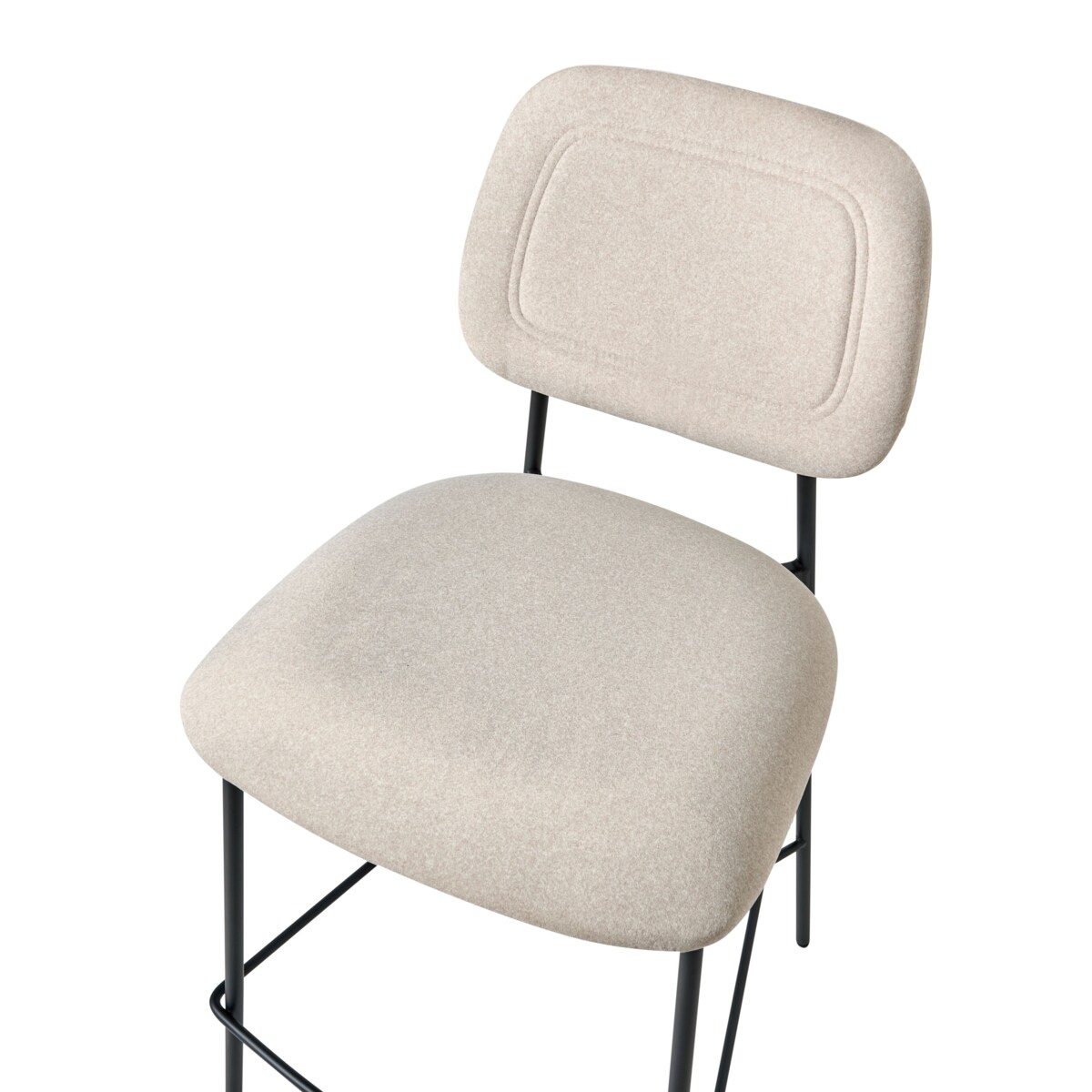 Zestaw 2 krzeseł barowych DUETTE Welur Jasnobeżowy