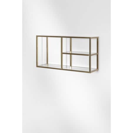 Półka wisząca, szklane półki, matowe złoto 90 cm Daiana