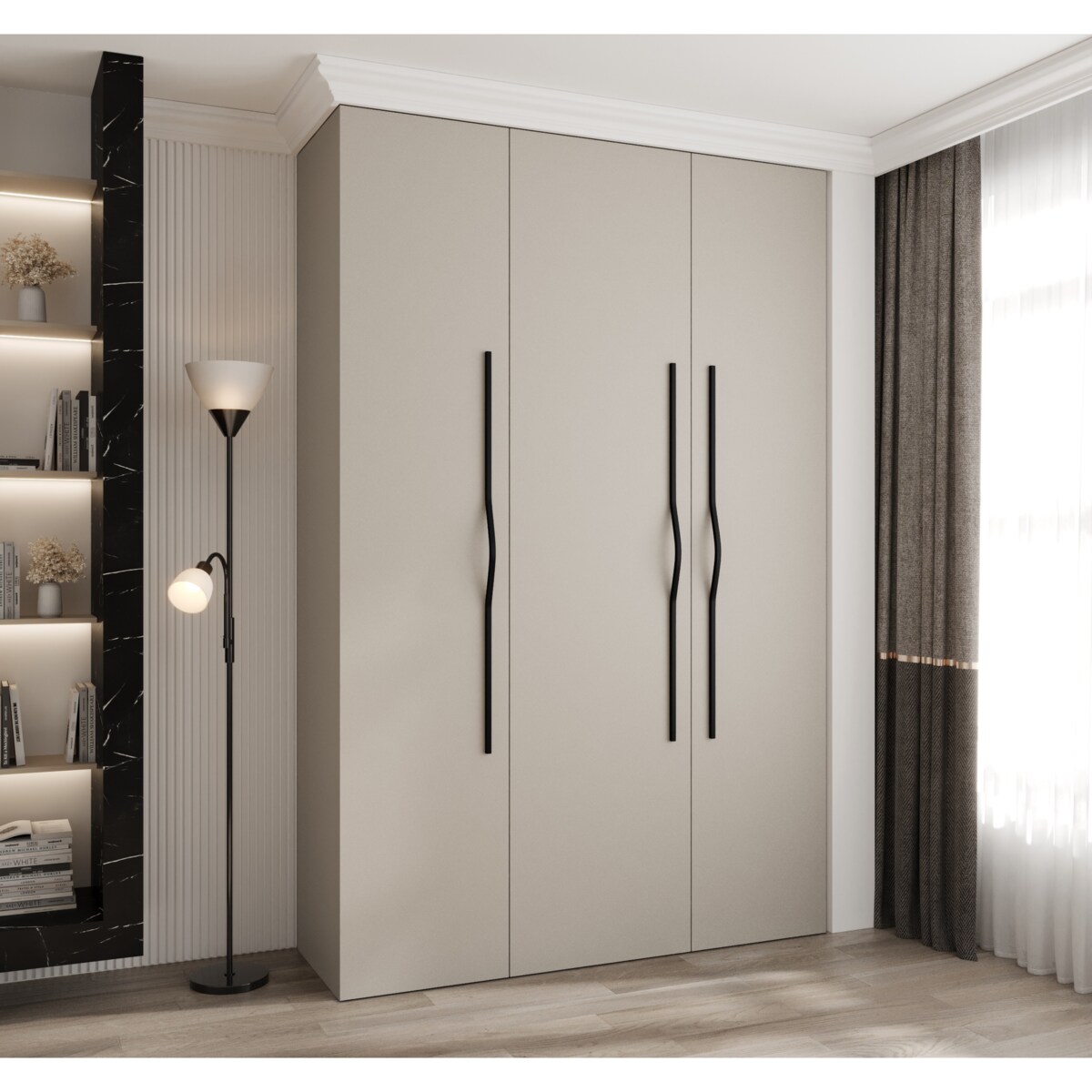 Szafa trzydrzwiowa Como 2 160 gł.40 kaszmir+czarny