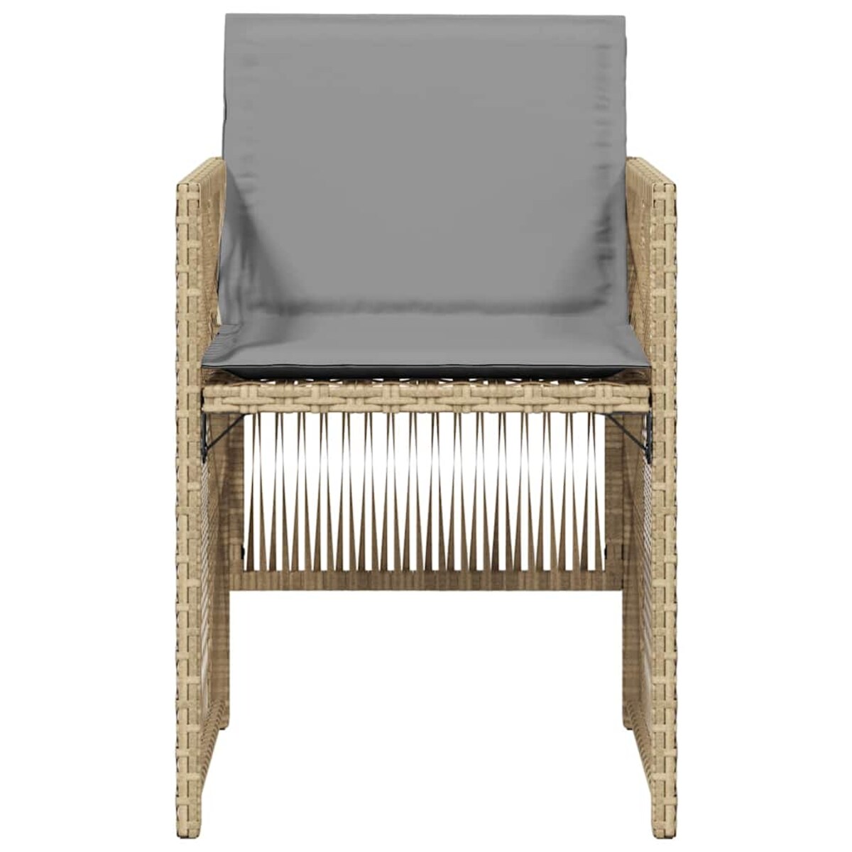 vidaXL Krzesła ogrodowe z poduszkami, 4 szt., mieszany beż, polirattan