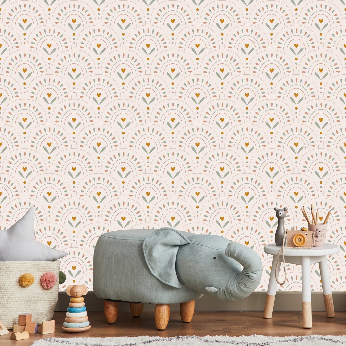 Tapeta Dla Dzieci Kolorowe Wzory w Stylu Boho