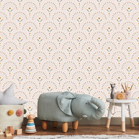 Tapeta Dla Dzieci Kolorowe Wzory w Stylu Boho