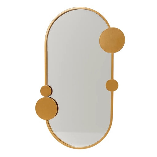 Lustro ścienne SAANA z geometrycznymi zdobieniami, 50 x 76 cm