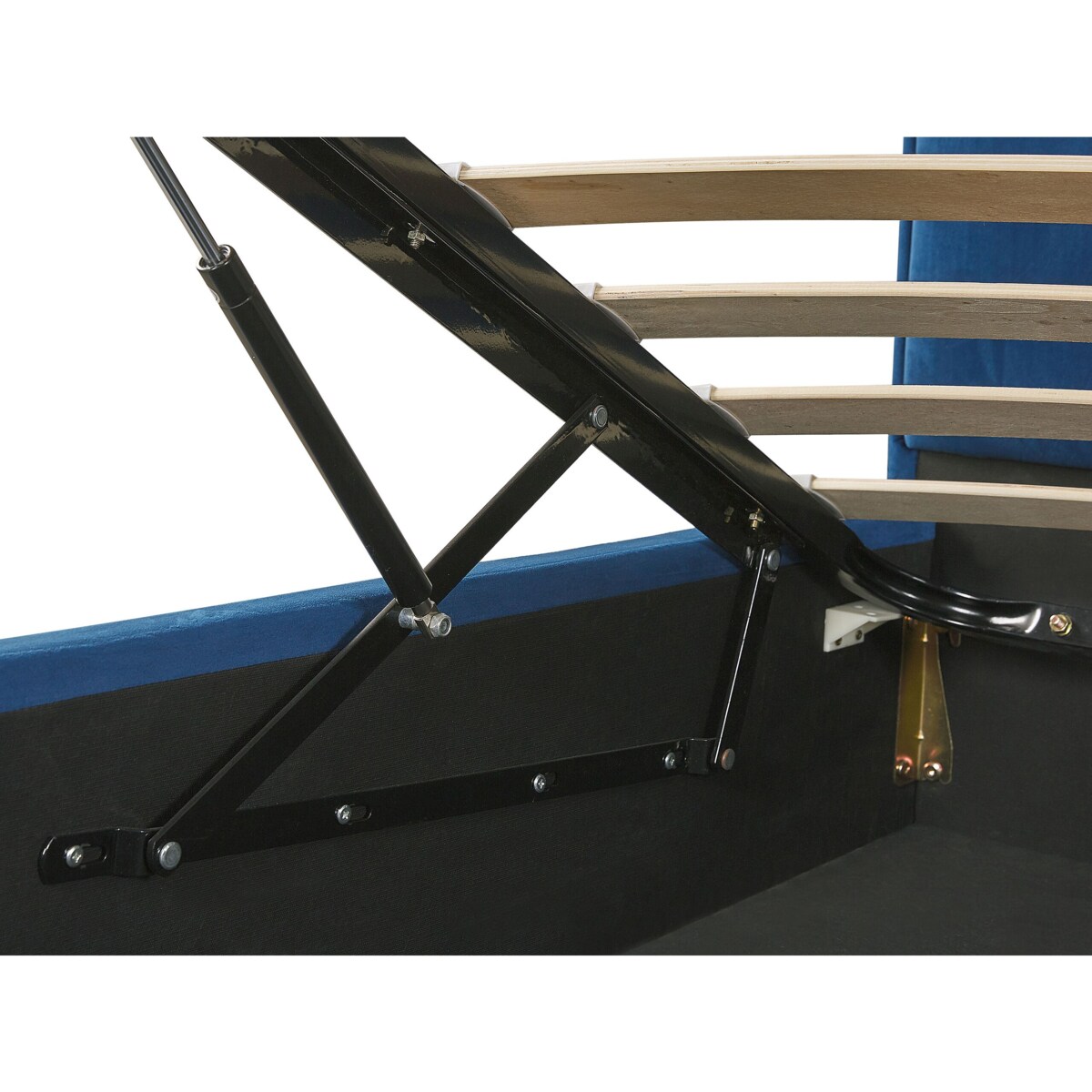 Łóżko z pojemnikiem Welur SEZANNE 180 x 200 cm Granatowy