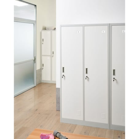 Szafa socjalna ubraniowa dwudrzwiowa ATHLETE Metal Szary/ biały