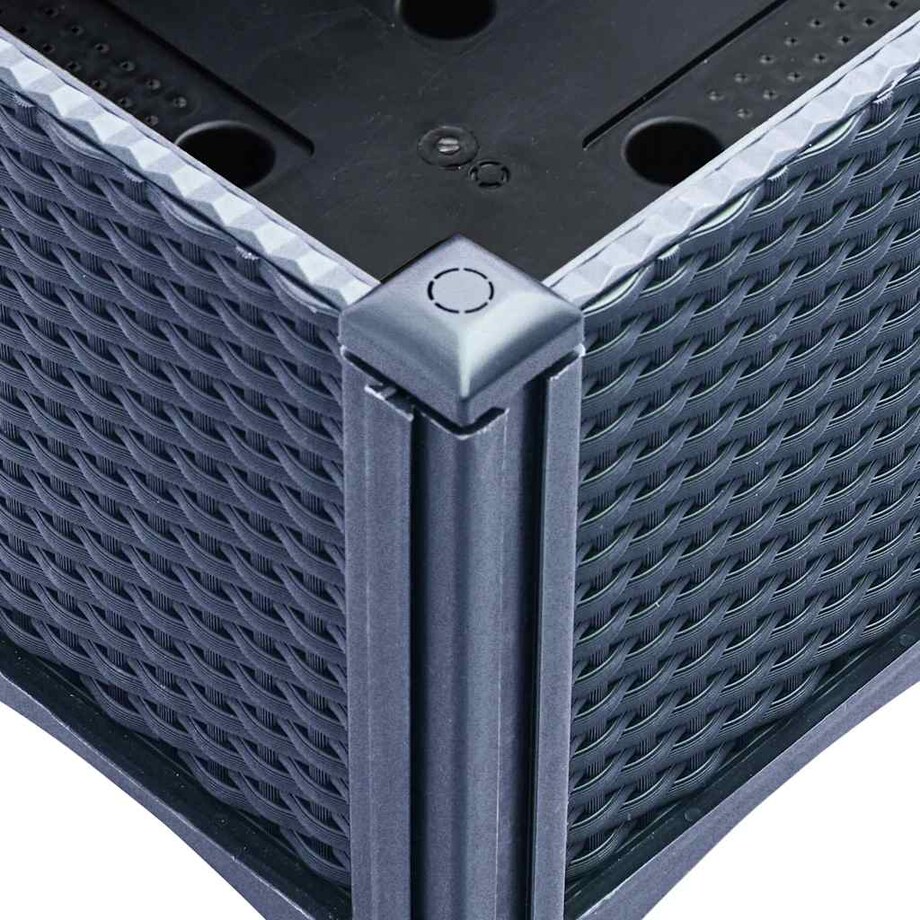 vidaXL Donica ogrodowa z nóżkami, niebieskoszara, 120x40x42 cm, PP