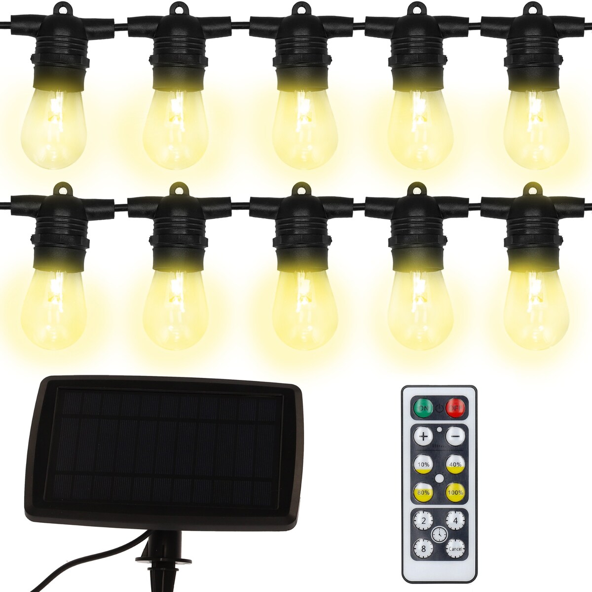 Girlanda solarna 10 LED ogrodowa 10 m LAMPKI na balkon do ogrodu ŚWIETLNA
